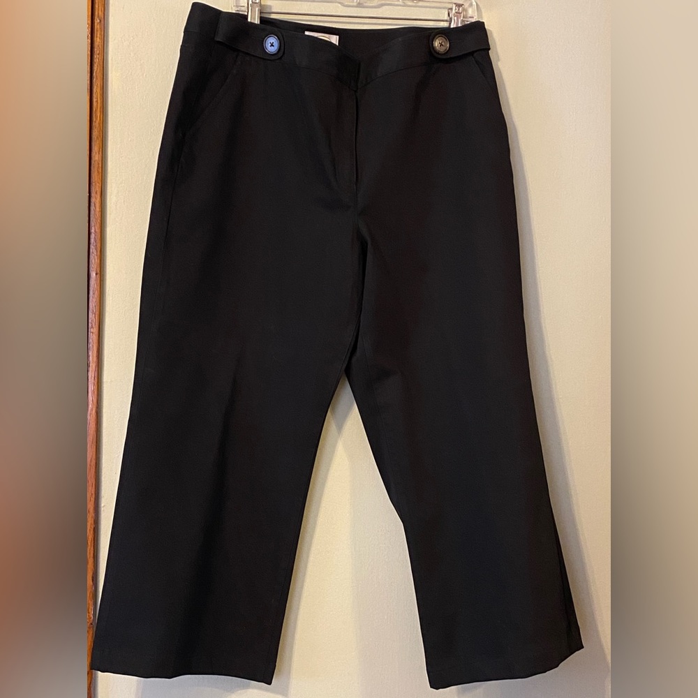 Talbots Black NWT size 16, 3/4 length slacks, stretch Lycra spandex denim